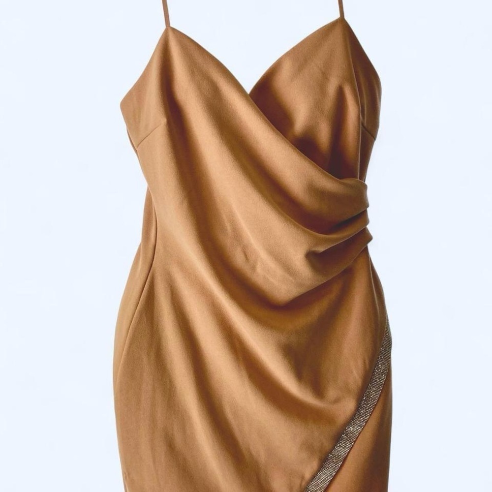 Windsor pinkish Slip Dress with a silver glittery stripe M